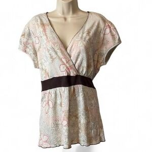 Vintage Y2K Venezia Boho Floral Babydoll Top, Women's Size 14/16